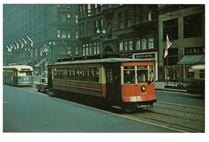 1970s Photo Postcard Chicago Surface Lines Red Rocket 225 #1001 Street Car - Picture 1 of 2