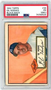 1952 Topps Baseball Black Back #36 Gil Hodges PSA 1