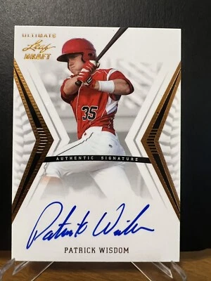 PATRICK WISDOM ROOKIE AUTO HARD SIGNED 2012 LEAF ULTIMATE DRAFT  BRONZE SP!! - Image 1 of 4