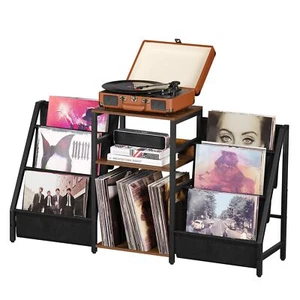 Record Player Stand with Vinyl Storage 3 Tier Turntable Stand Holds 180 Albums - Picture 1 of 6