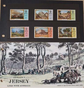 Trikot Briefmarken "Trikot Künstler V - Links mit Australien" Präsentationspaket 1984 - Bild 1 von 5