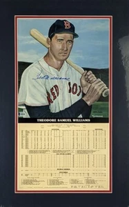 Ted Williams Signed Boston Red Sox 14" x 22" Matted Print Display (Beckett LOA) - Picture 1 of 6
