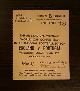 1961 Eusebio 2nd Match for Portugal Ticket vs England Benfica Greatest - Picture 1 of 11