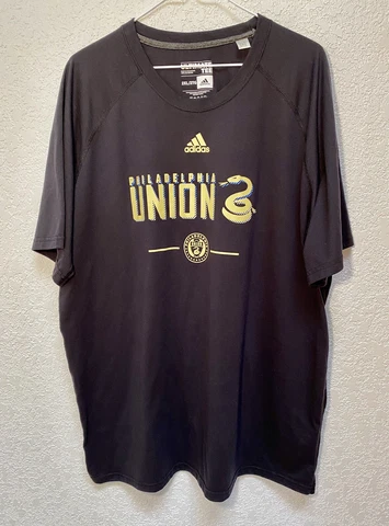 Adidas Philadelphia Union T-shirt Mens Size 2XL Black MLS Soccer Football Futbol Cover
