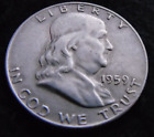 1959 D Franklin Half Dollar Ben Benjamin 1959D 1/2 Silver US Coin 1959-D