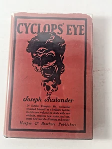 Cyclops Eye ~ Joseph Auslander ~ 1926 First Edition Poetry HC w/ DJ ~ Harper - Picture 1 of 14