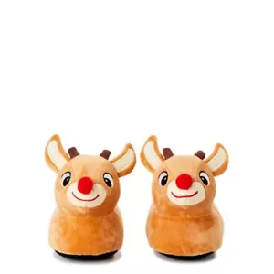 Rudolph The Red Nosed Reindeer Boys Girls Unisex Youth Slippers Size 7-8 NWT - Picture 1 of 4