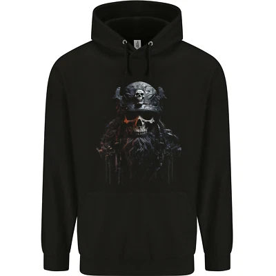 Hardknock Warrior Skull Viking Childrens Kids Hoodie - Image 1 of 2