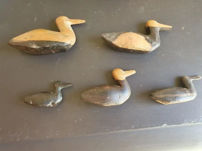 5 canards petite famille en ebene art africain Sénégal - Photo 1/4