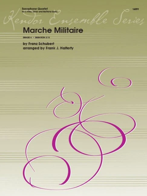 Marche Militaire Score and parts 4 saxophones (AATBar) (advanced) Schubert Kendo - Image 1 of 1
