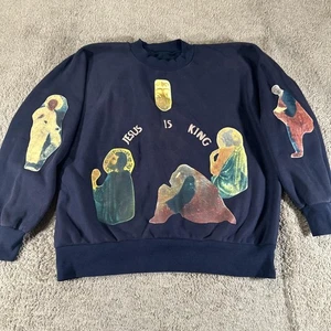 Yeezy Sweatshirt Men XL Blue Season 6 Jesus Is King Crewneck Graphic Made In USA - Picture 1 of 20