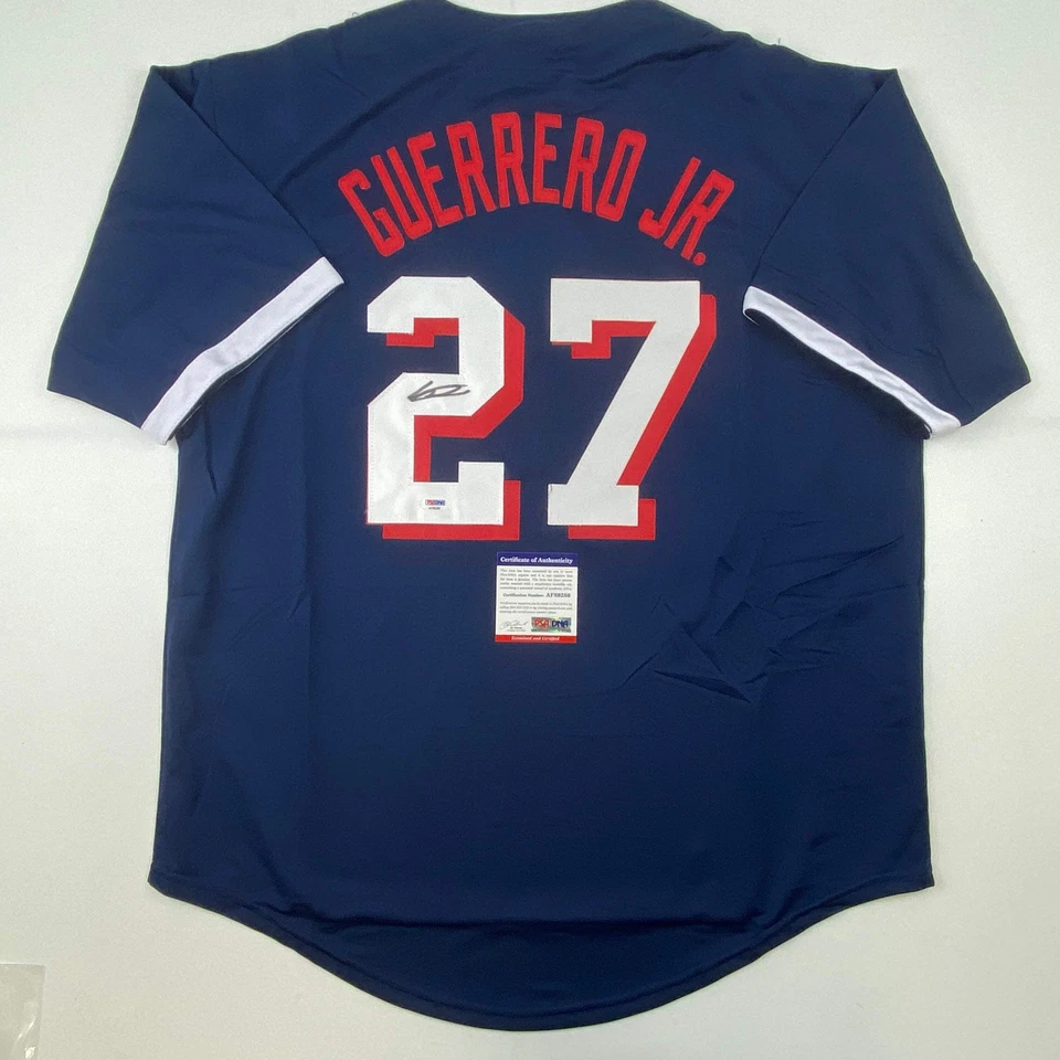 Autographed/Signed Vladimir Vlad Guerrero Jr All-Star Game Blue Jersey PSA COA - Image 1 of 4
