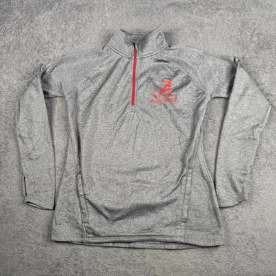 Alabama Crimson Tide Pullover Womens M Gray NCAA Champion Dri Fit 1/4 Zip Top - Image 1 of 4