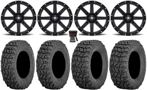 MSA Black Clutch 12" ATV Wheels 27" Coyote Tires Yamaha Grizzly Rhino - Picture 1 of 5