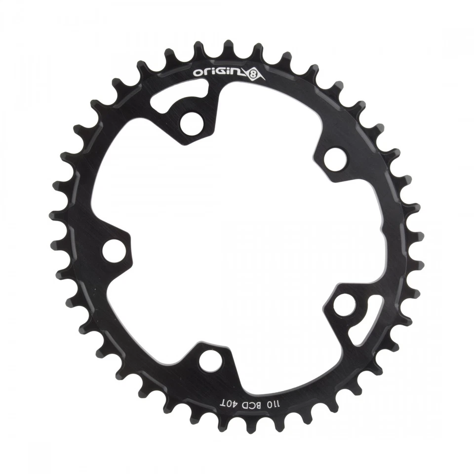 ORIGIN8 Holdfast Oval 1x 110mm BCD 110mm 5-bolt 40T 7075AL 1x Black Chainring - Image 1 of 1