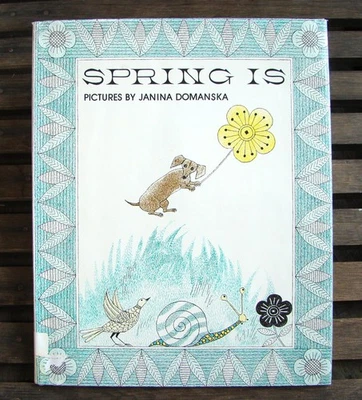 Spring Is  ❀1976 HC🐌  Janina Domanska Dachshund Dog 4 Seasons Children's Illust - Image 1 of 4
