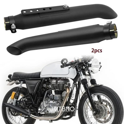 2x Silenciador de escape de corte de barra de motocicleta entrada de 1,5"-2" para Honda CB350 CB500 CB750 Foto 1 de 4
