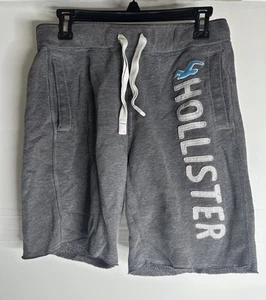Herren Small Hollister Lounge Shorts Sweathose grau Logo - Bild 1 von 5