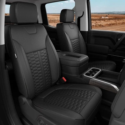 Custom Leather Seat Covers for Silverado/Sierra 1500 2019-2026, 2500HD 3500HD... - Image 1 of 4