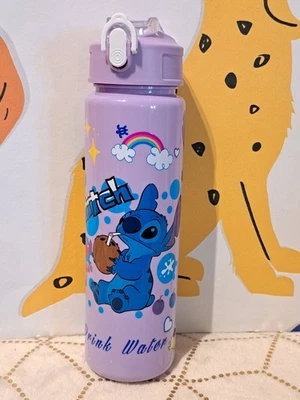 Lilo & Stitch Angel Water Bottle Bpa Free, 800ml Girls School Sports Purple - Image 1 of 4