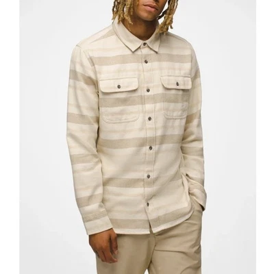 Prana Men's Chalk Stripe Westbrook Flannel Shirt Size S - Image 1 of 4