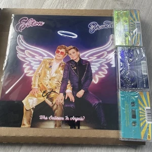 Elton John Who Believes In Angels 3x Cassettes, Signed Card - Picture 1 of 1