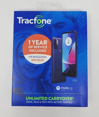Tracfone Moto G Play + 1 Year Service/1500 Min/1500 Text/1.5GB Data Bundle, New! - Image 1 of 4