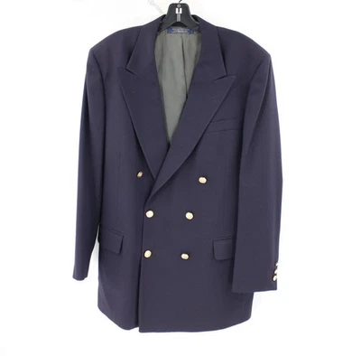 Vintage Brooks brothers Sport Coat Men's 42R Double Breasted Gold Buttons navy - Image 1 of 4