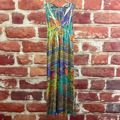 Boston Proper Summer Dress Womens Small Multicolor Boho Floral Abstract Maxi - Image 1 of 4