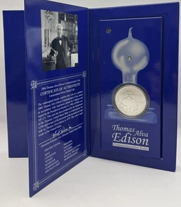 2004 Thomas Edison Commemorative Collectors Set Silver Dollar Coin - Picture 1 of 4