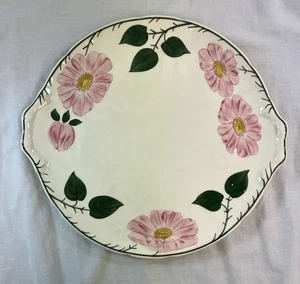 Villeroy & Boch WILD-ROSE Pattern Cake Plate w/ Handles Round Platter EUC (ELL) - Picture 1 of 6