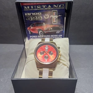 Reloj Bradford Exchange Ford Mustang Boss 429 50 aniversario dorado #117/1969 - Imagen 1 de 10