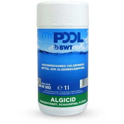 myPOOL Algenschutz 's' schaumfrei 1,0 l | Algicid Algizid Pool Schwimmbad arcana