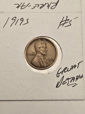 wheat penny 1919S LINCOLN CENT 1919-S FREE SHIPPING Lot #5 - Image 1 of 3