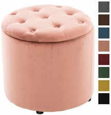 Pouf Contenitore Pantin Velluto Chesterfield Poggiapiedi Puff Divano salvaspazio