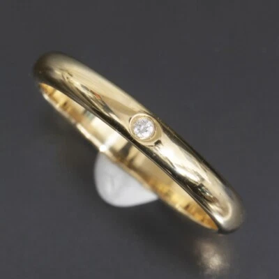 Alianza de boda Cartier 1895 1P diamante US5,25 oro amarillo de 18 quilates E1738 Foto 1 de 4