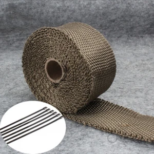 Cinta aislante térmica universal tubo escape tubo colector envoltura - Imagen 1 de 11