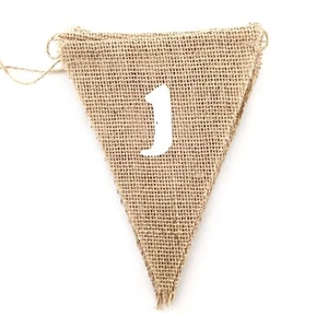 Burlap Bunting Banner "Just Married" Triangle Wedding Party Decor - Picture 1 of 4