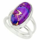 Handmade 925 Sterling Silver Purple Turquoise Stone Promise Ring All Size Mk573