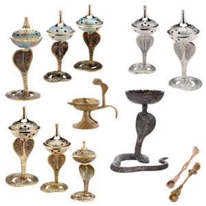 Räuchergefäß Kobra Messing Silber Bronze Schlange Weihrauchfass Deko - Imagen 1 de 13