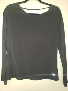 Gap Dri Fit Longsleeve Cutout Back Black Small Activewear Workout Wear - Picture 1 of 4