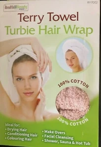 100%COTTON TERRY TURBAN TOWEL WRAP AFTER SHOWER HAIR TURBIE FOR WET HAIR ASSORTE - Picture 1 of 6