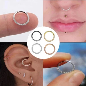 Septum Ring Tragus Earring Body Jewelry Nose Piercing Ring Ear Cartilage 8/10mm^ - Picture 1 of 20