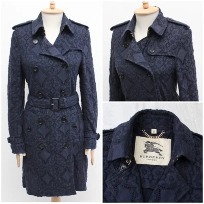 Gabardina larga floral para mujer BURBERRY London con cinturón RARA talla US8 UK10 S/M Foto 1 de 4