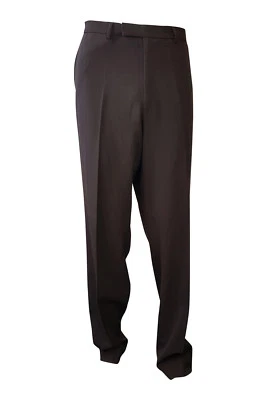 VICTOR VICTORIA Men's Brown Wool Blend Straight Leg Trousers (54) - Image 1 of 3