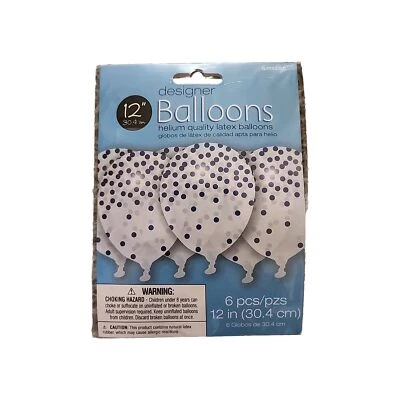 Globos de látex de 6 quilates a lunares azules de 12" suministros de fiesta Amscan Foto 1 de 4