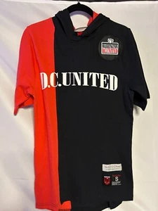 NWT Mitchell & Ness DC United MLS Short Sleeve Split Hoodie - Men's Small - Picture 1 of 8