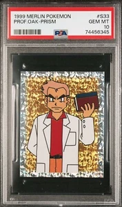 PSA 10 Ash 1999 Pokemon 1st Edition Holo Prism Merlin Sticker Holographic Promo - Bild 1 von 2