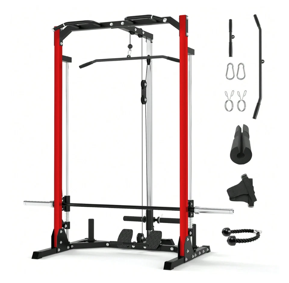 Compact Smith Machine Home Gym - 800lb Barbell Sleeve, Space-Saving Power Cage - Image 1 of 4
