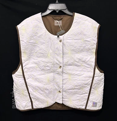 Free People Kacie 双面绗缝衬里棕色丁香花卉背心,尺寸。 XL 全新 — 第 1/4 张图片